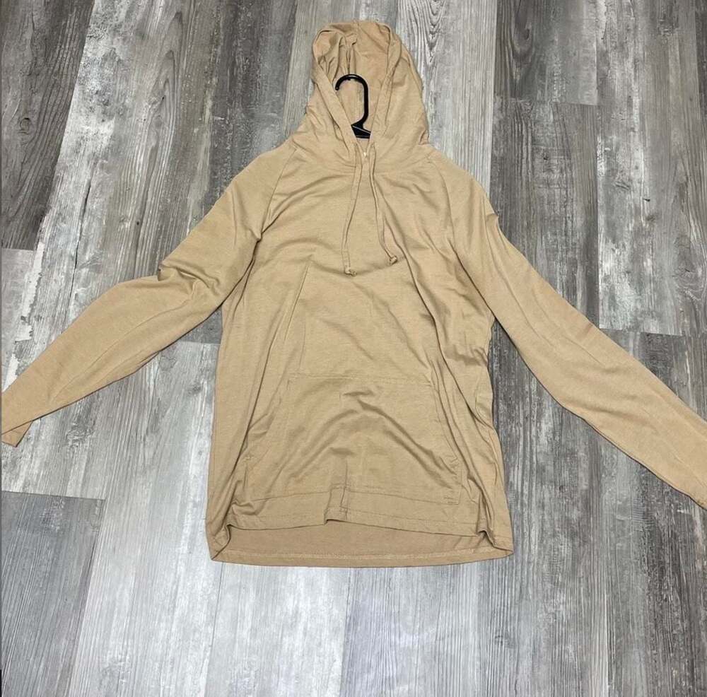Lightweight Tan Pullover Hoodie